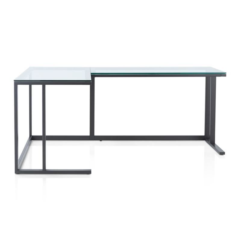 Pilsen Graphite L-Shaped Desk with Glass Top - Image 2