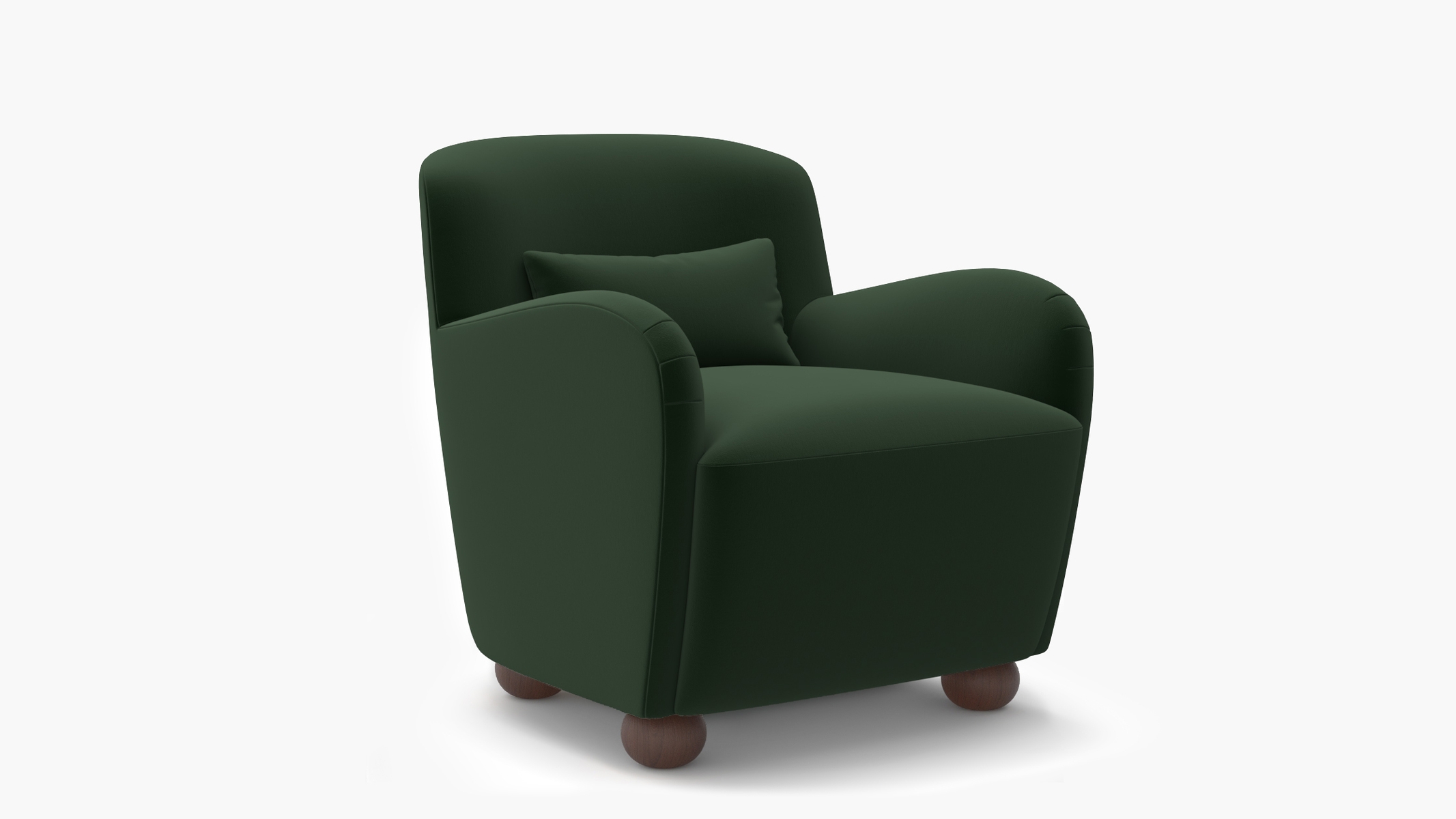Club Chair, Essex Performance Velvet, Walnut Bun Foot - Image 1