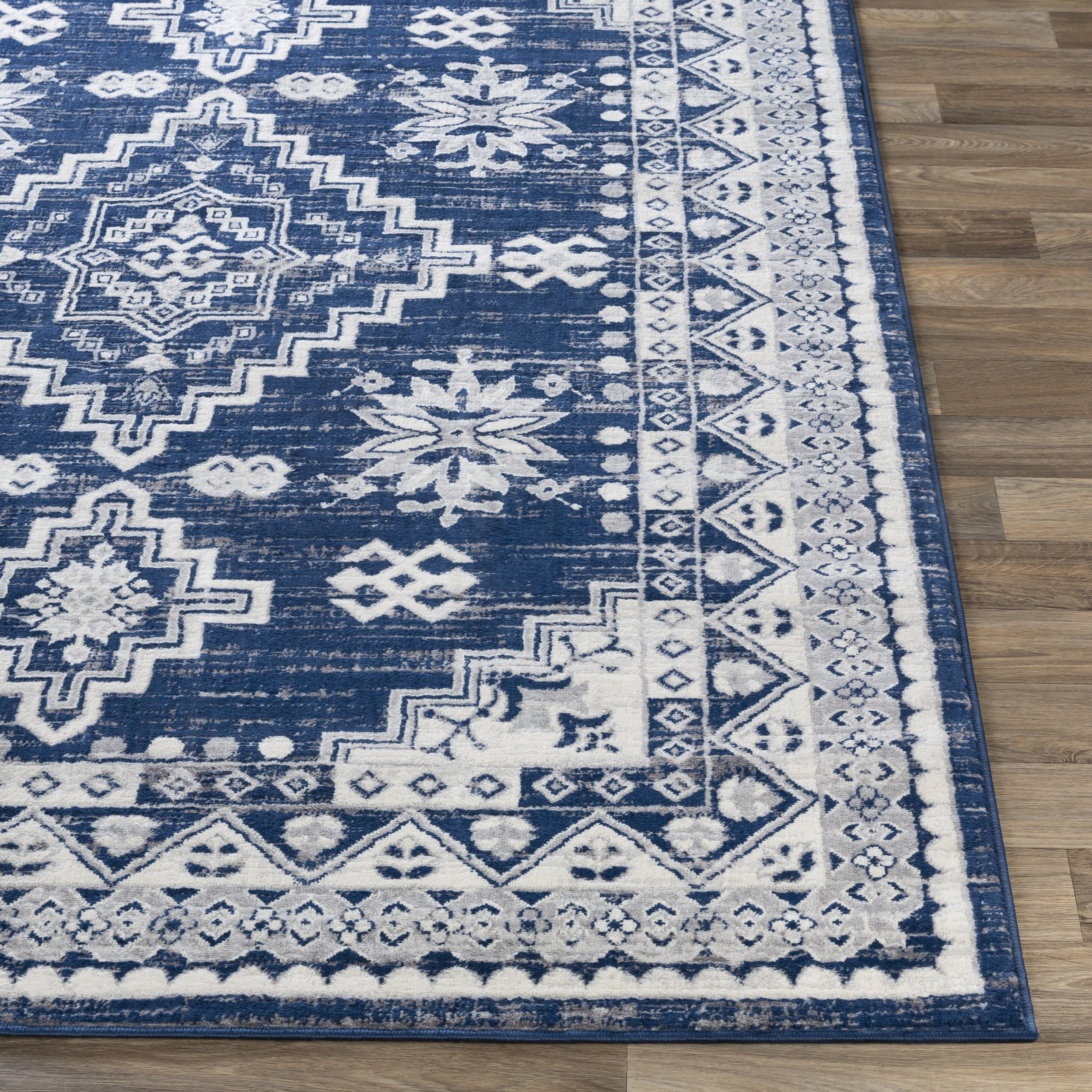 Roma Blue Indoor 8'11" x 12'4" Machine Woven Rug - Image 2