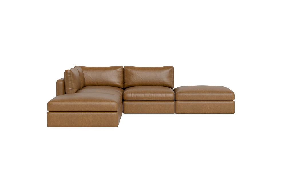 Tatum Leather Modular Corner Sectional with Ottomans - Image 0