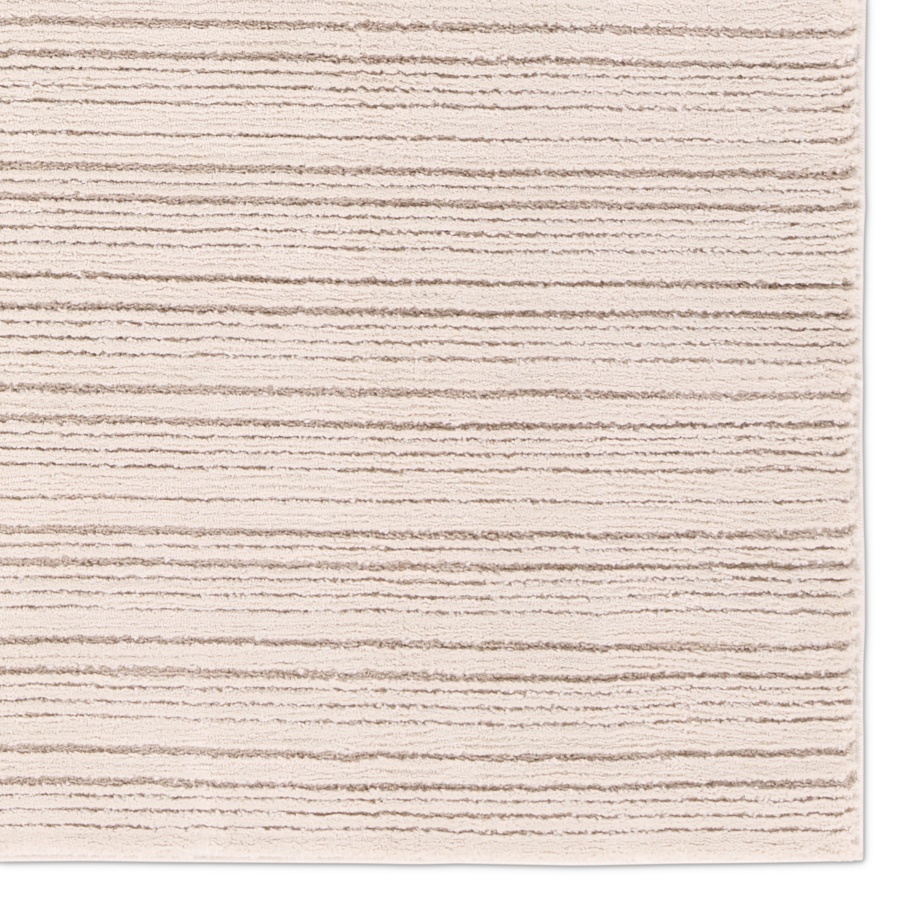 Label J Khoda JID17 Striped Ivory and Beige Area Rug (5'3"x7') - Image 3
