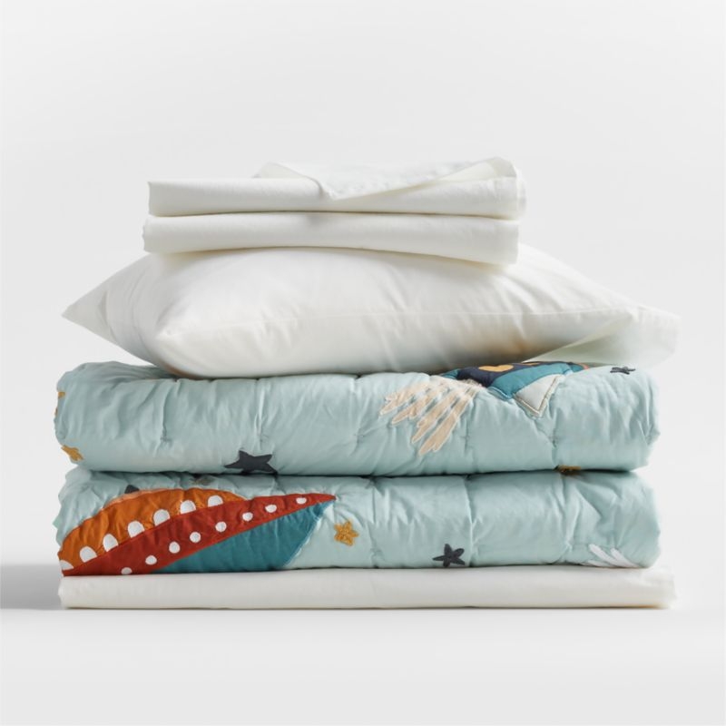 Cozy Cloud Pampas Ivory Washed Organic Cotton Toddler Sheet Set - Image 1