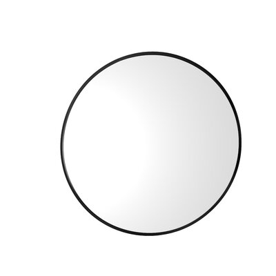Black Round Aluminum Frame Shatterproof Accent Mirror - Image 0
