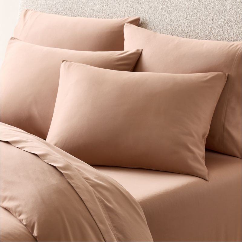 Classic Organic Cotton Sateen 520 Thread Count Dark Taupe Full/Queen Duvet Cover - Image 2