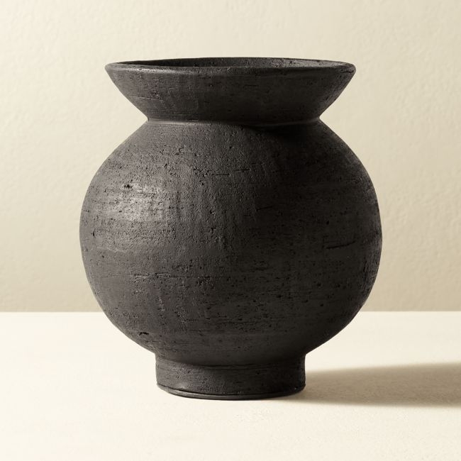 Victoria Black Terracotta Vase - Image 0