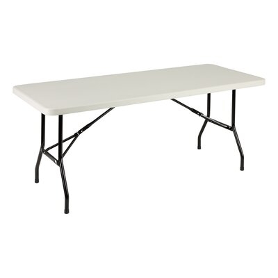Norwood Commercial Furniture 8 Ft Multipurpose Indoor Outdoor Heavy Duty Portable Rectangular Blow Molded Plastic Folding Table (30" W X 96" L) White - Image 0