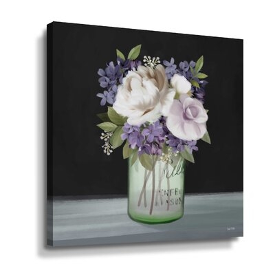 Lilac Mason Jar Floral Gallery Wrapped - Image 0