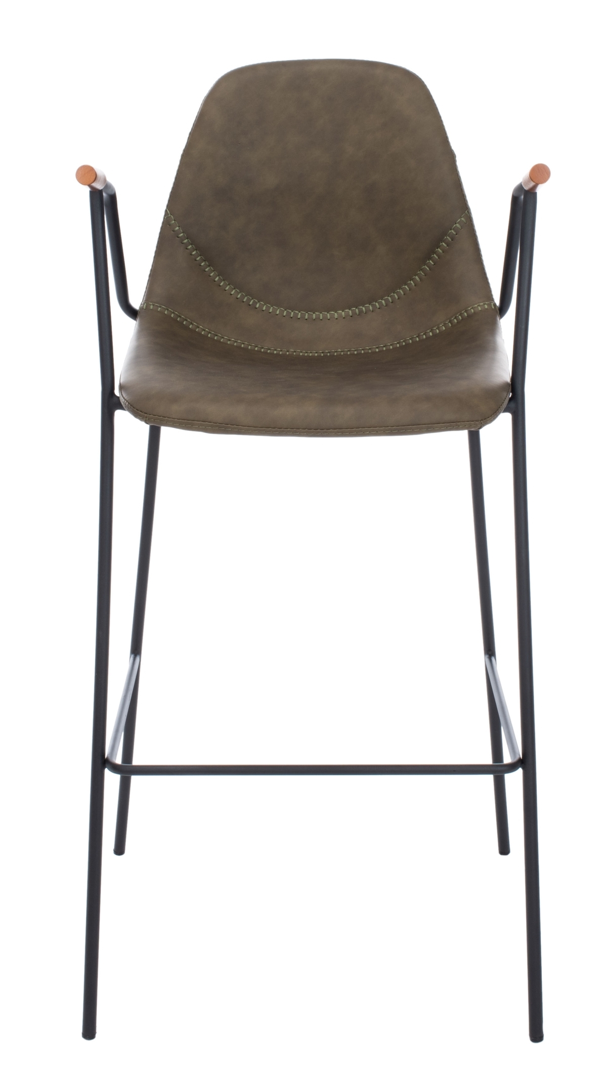 Tanner Mid Century Barstool - Olive / Black - Safavieh - Image 0