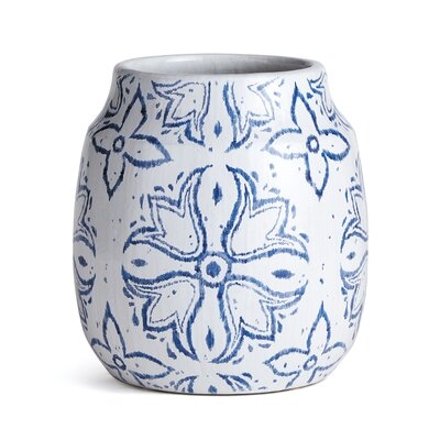 Terrassa White/Blue 11" Ceramic Table Vase - Image 0
