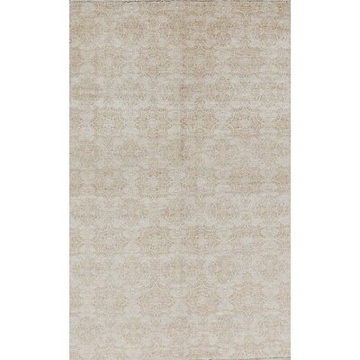 One-of-a-Kind Hand-Knotted 5' x 7'10" Area Rug in Gold/Ivory - Image 0