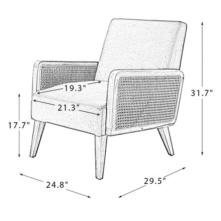Warlick 24.8'' Wide Armchair (Set of 2) - Image 4