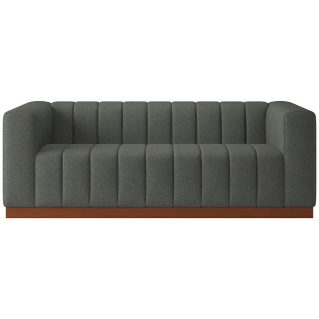 Forte 81" Taylor Charcoal Sofa with Walnut Base - Image 0