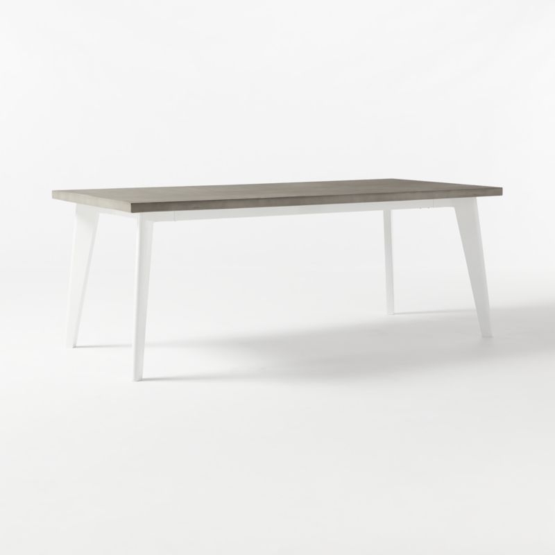 Harper White Dining Table with Concrete Top - Image 2
