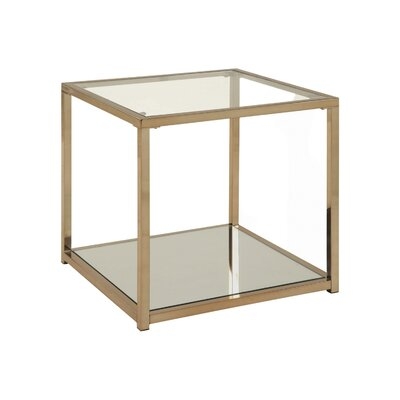 Glaucia Glass Top Floor Shelf End Table - Image 0