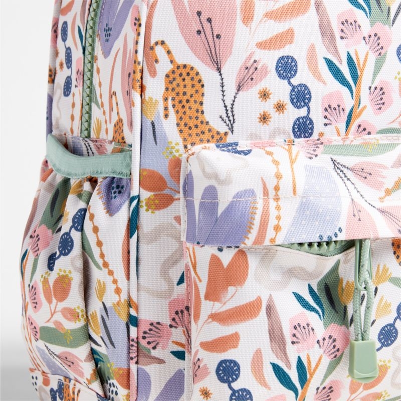 Dreamer Leopard Floral Small Kids Backpack with Side Pockets - Image 5