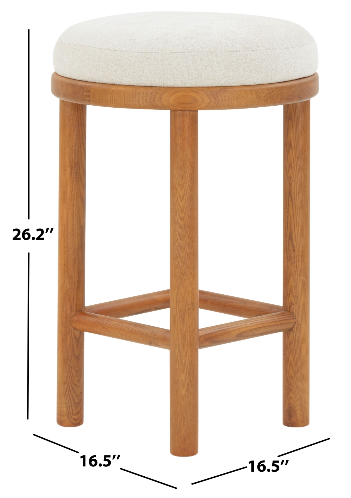 Toledo Round Wood Counter Stool - Cream/Walnut - Image 5