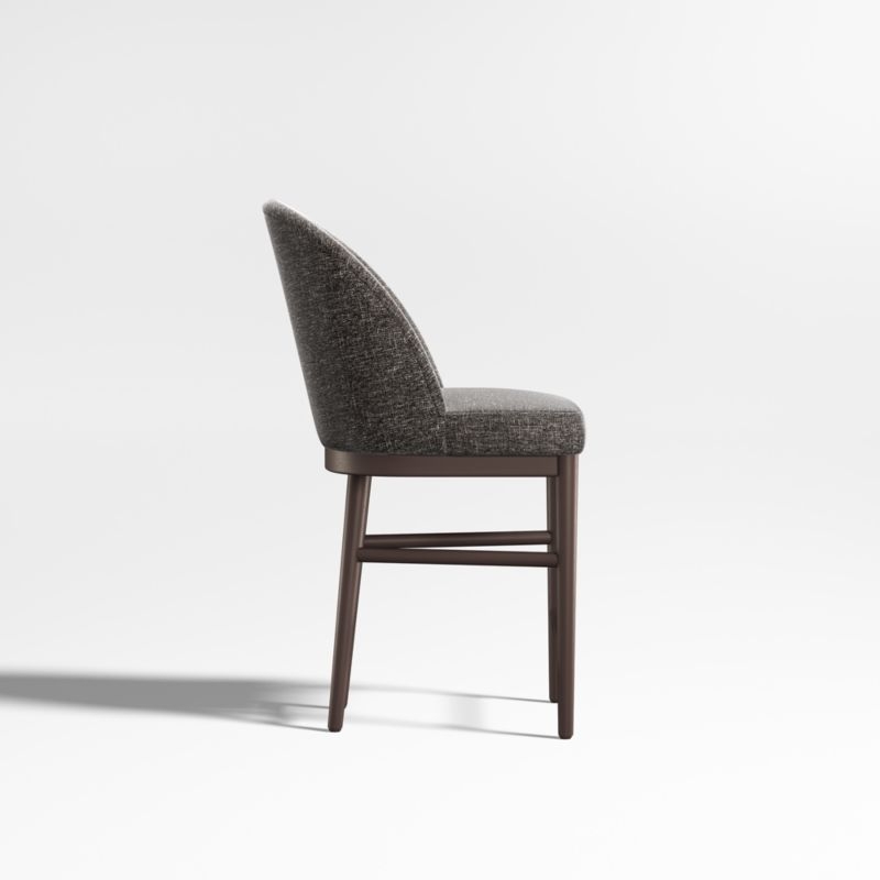 Ana Charcoal Counter Stool with Brown Wood Legs - Image 3