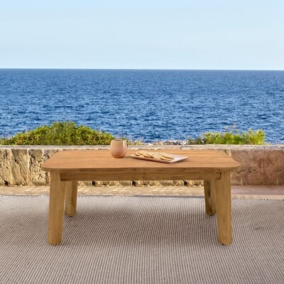 Jerold Outdoor Rectangular Teak Wood Coffee Table - Image 0