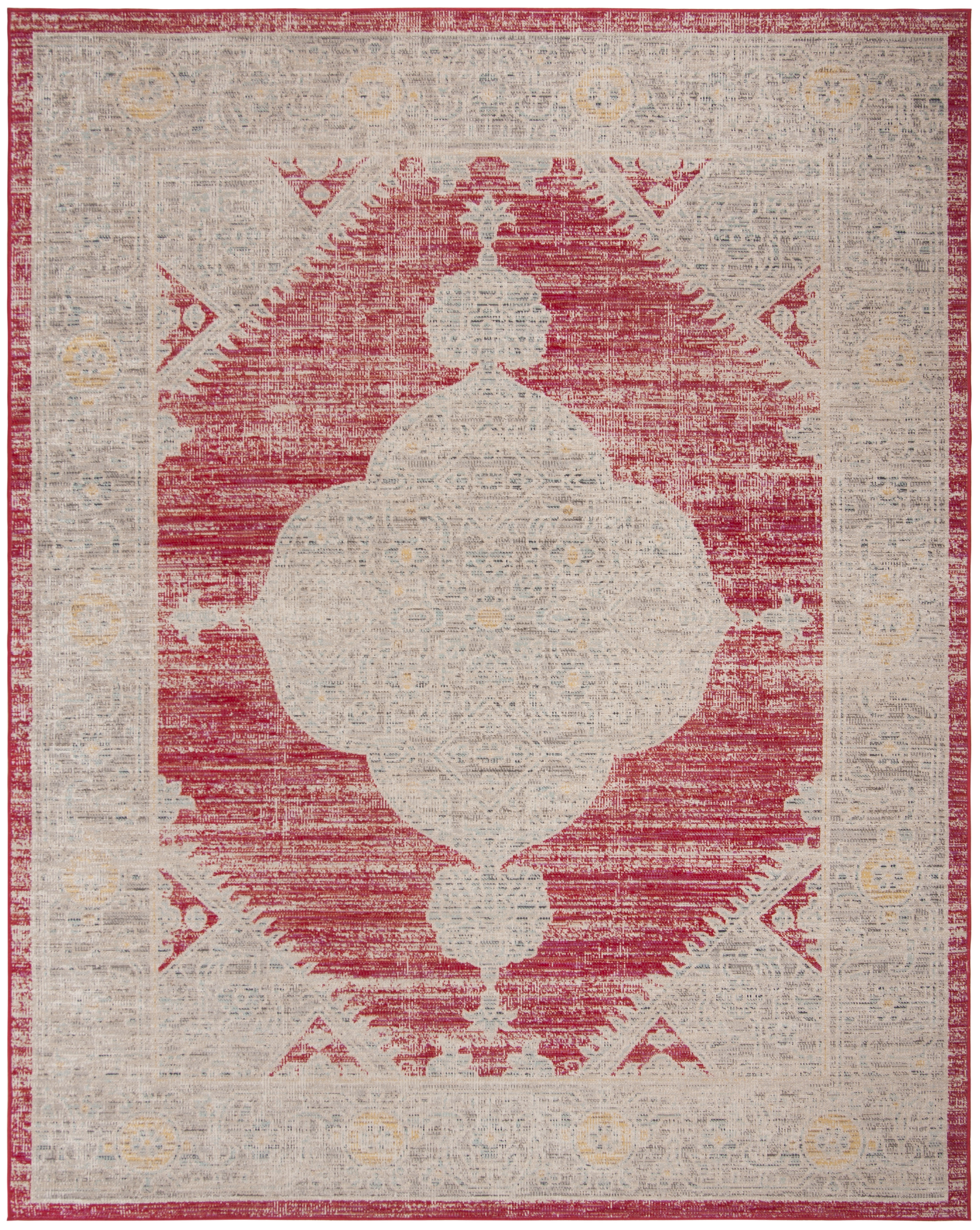 Arlo Home Indoor/Outdoor Woven Area Rug, MTG373P, Rose/Grey,  8' X 10' - Image 0