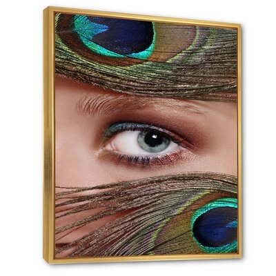Eye And Peacock Feathers - Bohemian & Eclectic Canvas Wall Art Print - Image 0