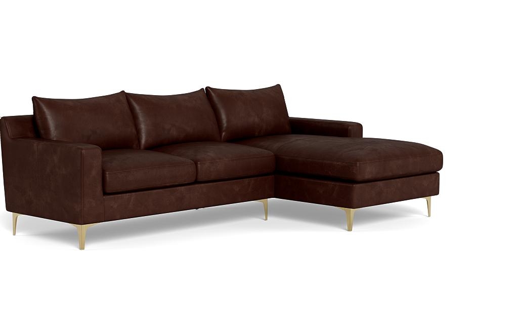 Sloan Leather Right Chaise Sectional - Image 1