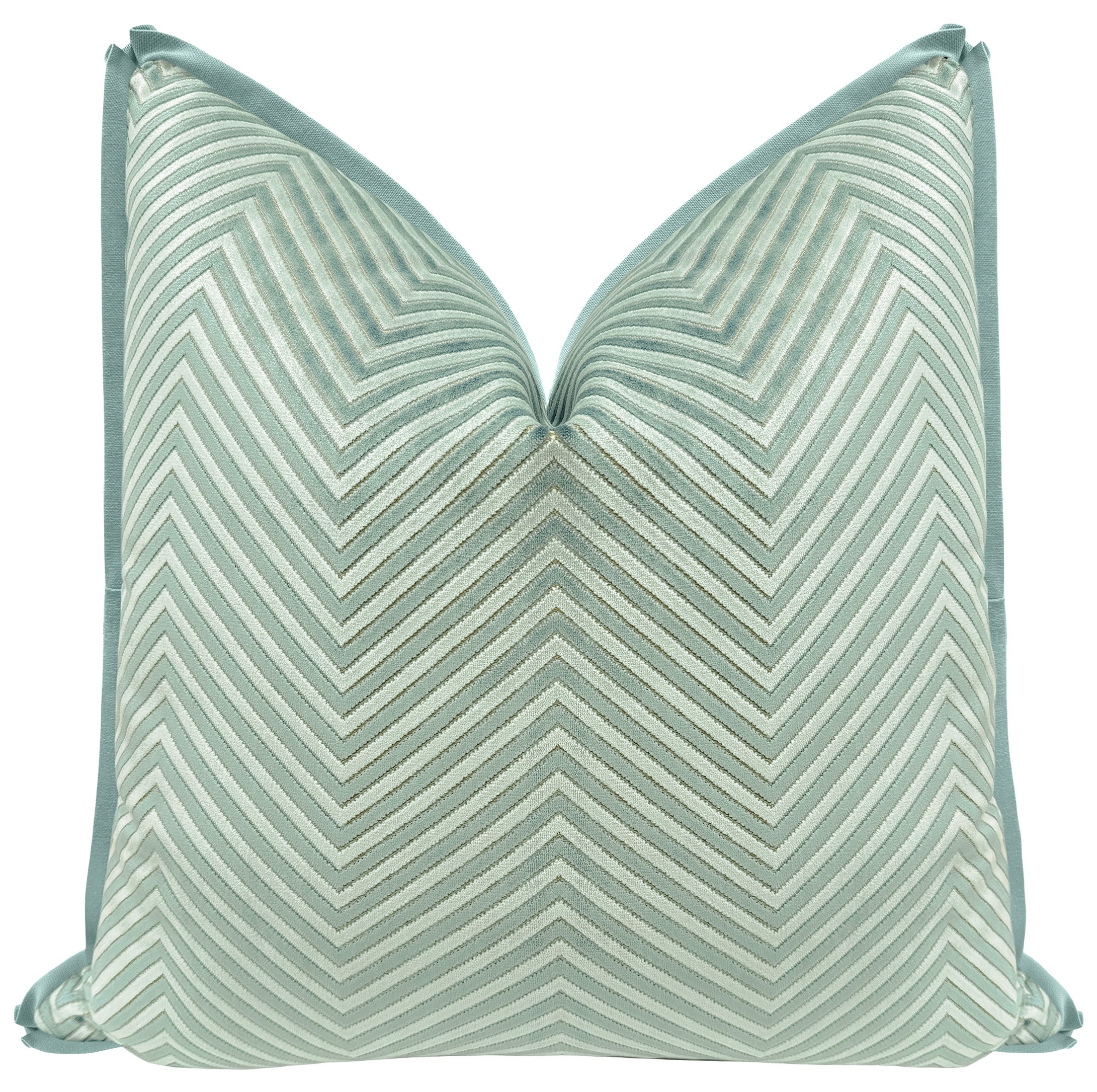 ZARA CUT VELVET // SPA BLUE | LDC - 20" X 20" / BUTTERFLY FLANGE / Spa Blue - Image 0