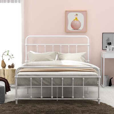 Full Size Metal Platform Bed With Headboard And Footboard - Image 0