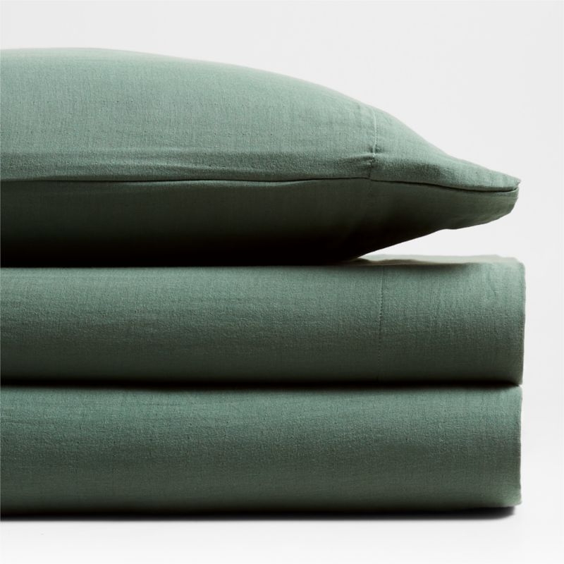 Supersoft Pine Green Organic Cotton Gauze Kids Pillowcase - Image 1