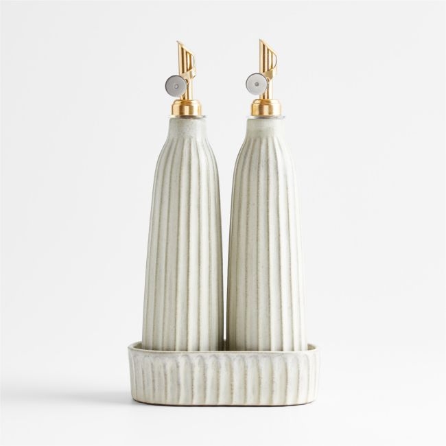 Carmel Ceramic Cruet Set with Tray by Gaby Dalkin