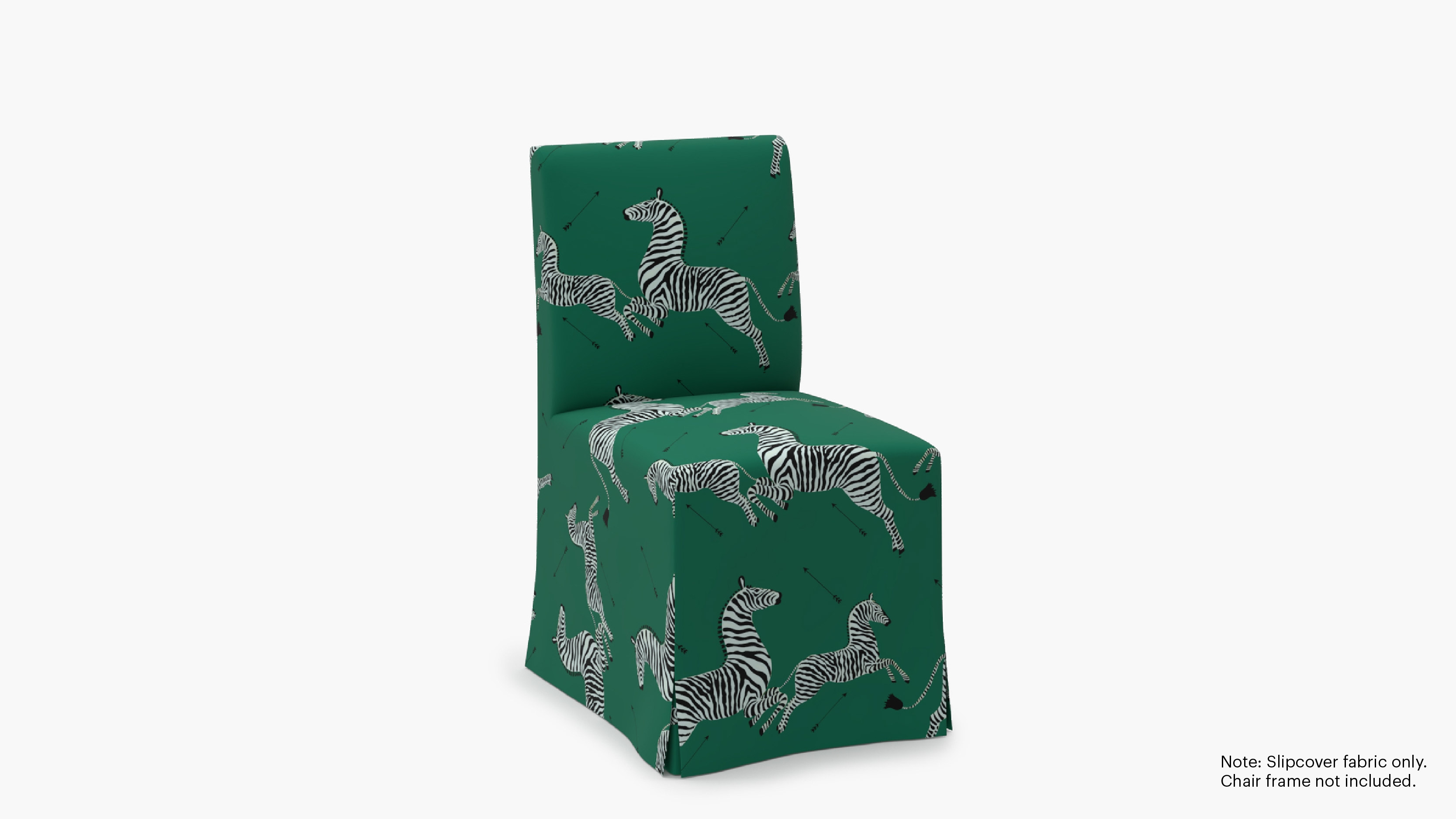 Slipcovered Signature Dining Chair - Cover Only, Emerald Zebra - Image 1