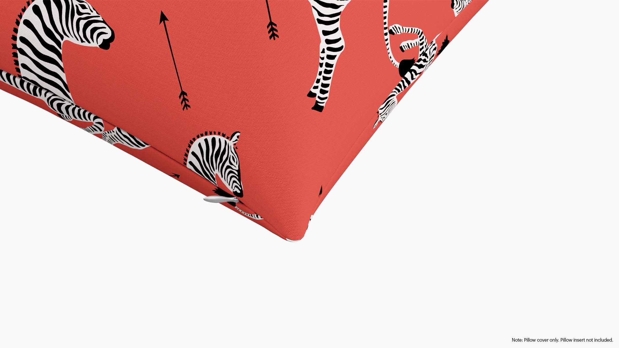 Throw Pillow Cover 20", Coral Zebra, 20" x 20" - Image 1