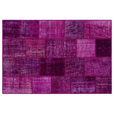 One-of-a-Kind Encore Hand-Knotted 1960s Purple/Pink 3'11" x 5'11" Area Rug - Image 0