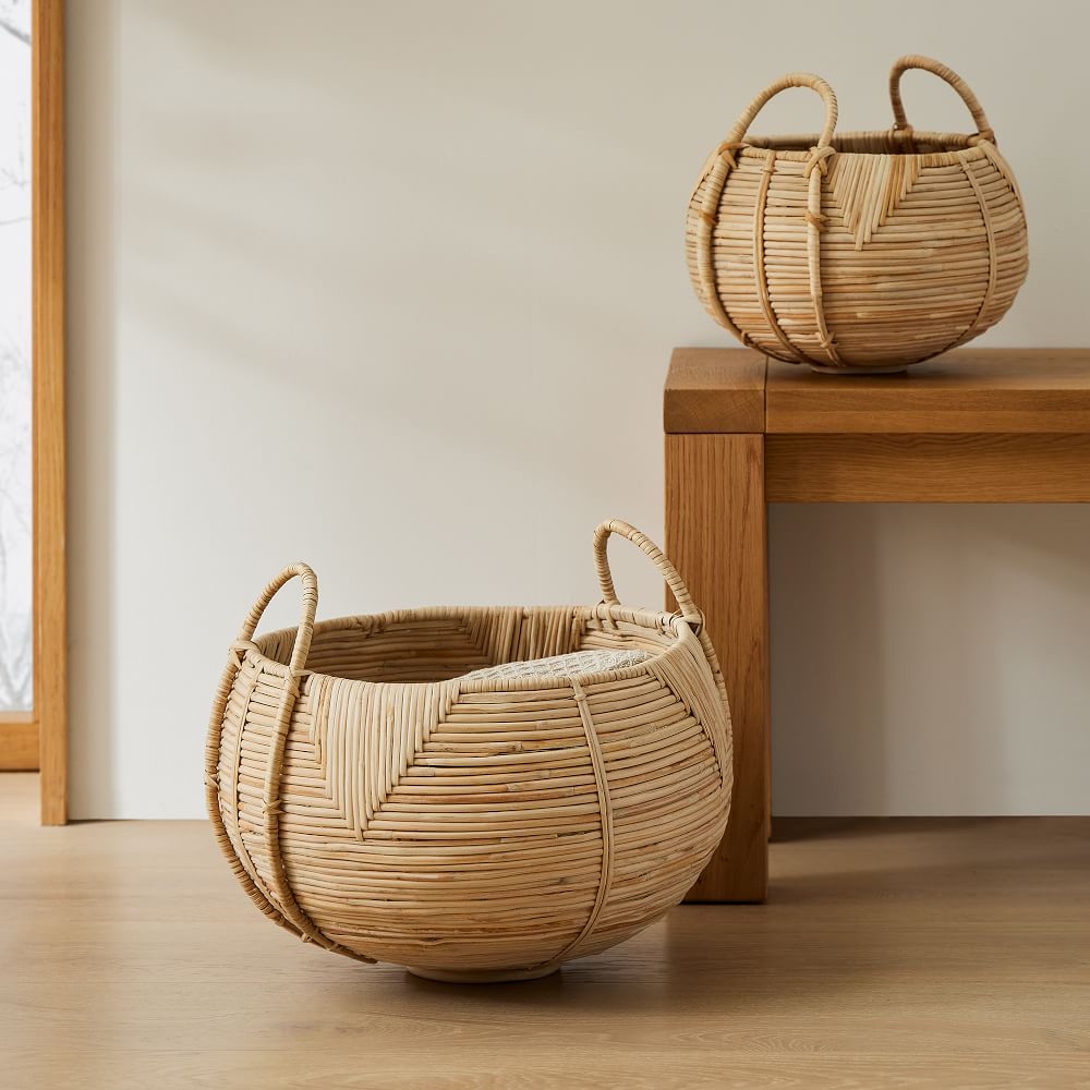 Maya Rattan Baskets, Natural, (Set of 2) - Image 0