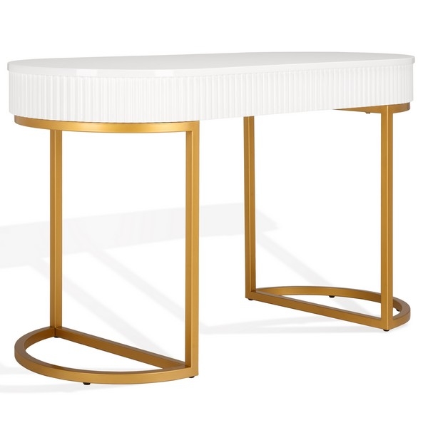 Estella Modern Desk - White/Gold - Image 7