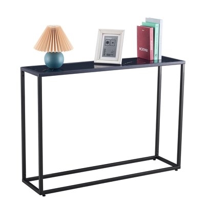 D&n Console Talbe Minimalist Porch Table Sofa Sidetable, Mdf Boards, Metal Frame , Rectangle Shape, Black - Image 0
