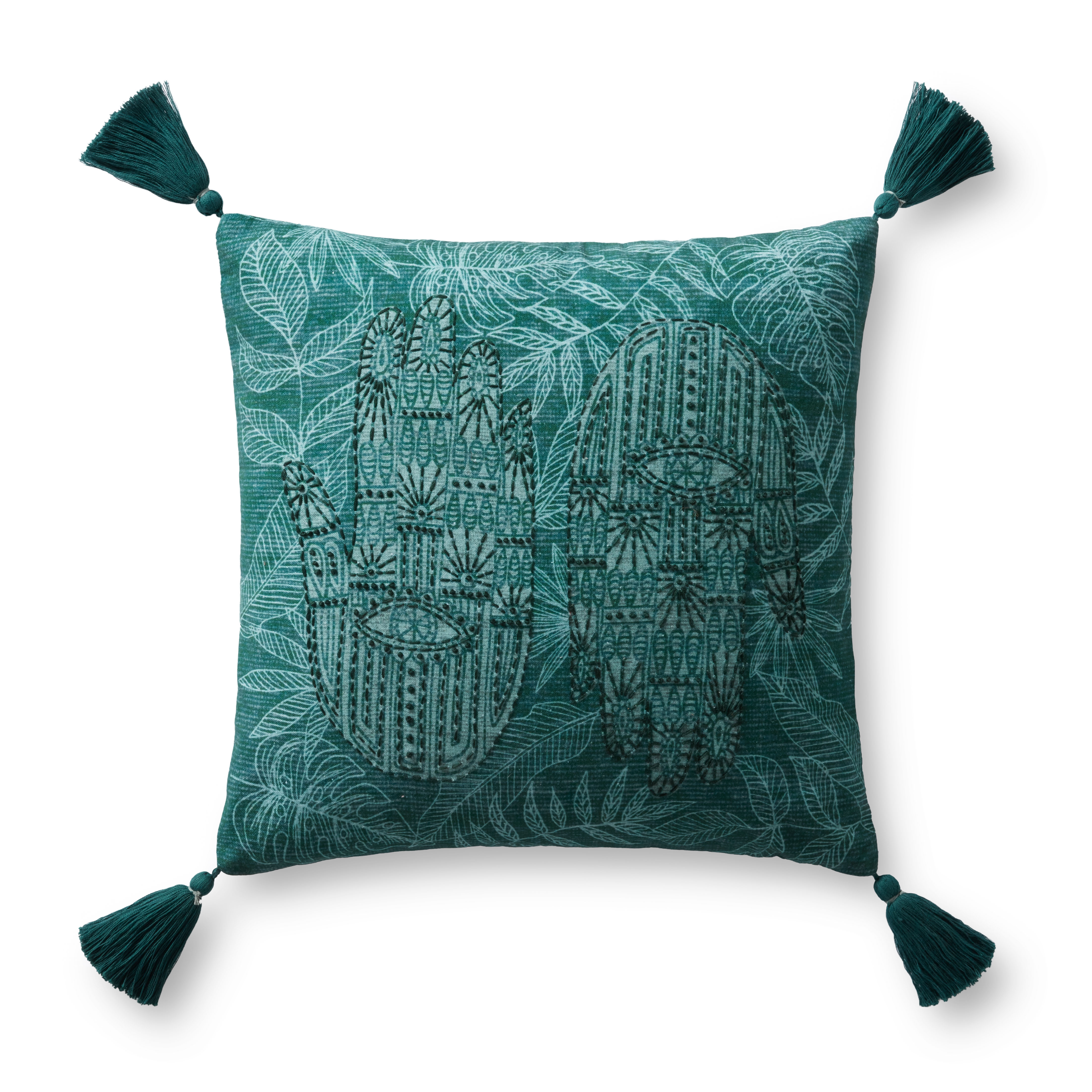 Justina Blakeney x Loloi Pillows P0956 Green 18" x 18" Cover Only - Image 0