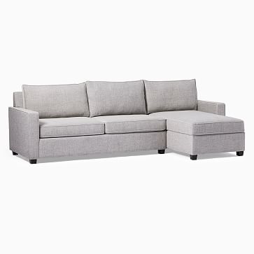 Henry 113" Left Multi Seat 2-Piece Queen Sleeper Sectional w/ Storage, Chenille Tweed, Storm Gray, Concealed Supports - Image 2