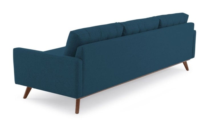 Blue Hopson Mid Century Modern Grand Sofa - Sunbrella Premier Lagoon  - Mocha - Image 4
