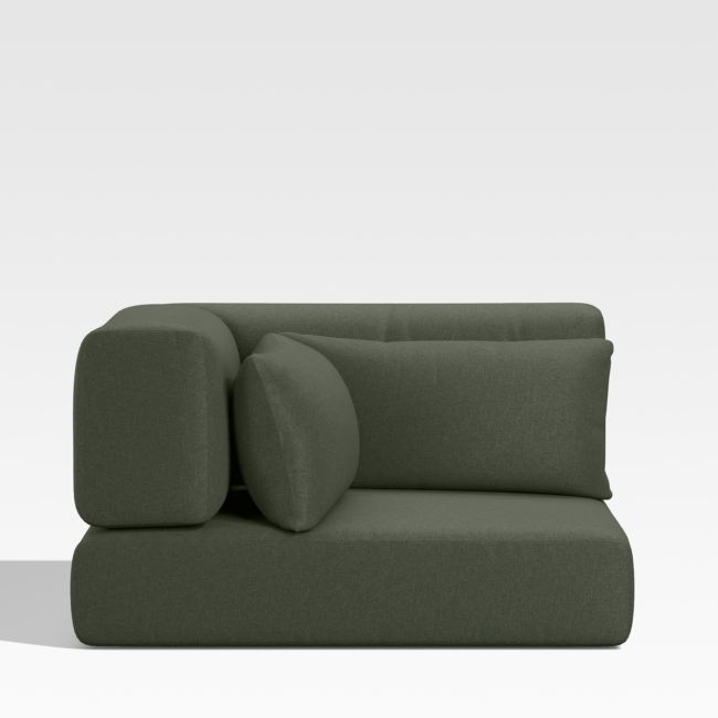 Batten Cast Sage Green Sunbrella ® Outdoor Sectional Corner Cushion - Image 0