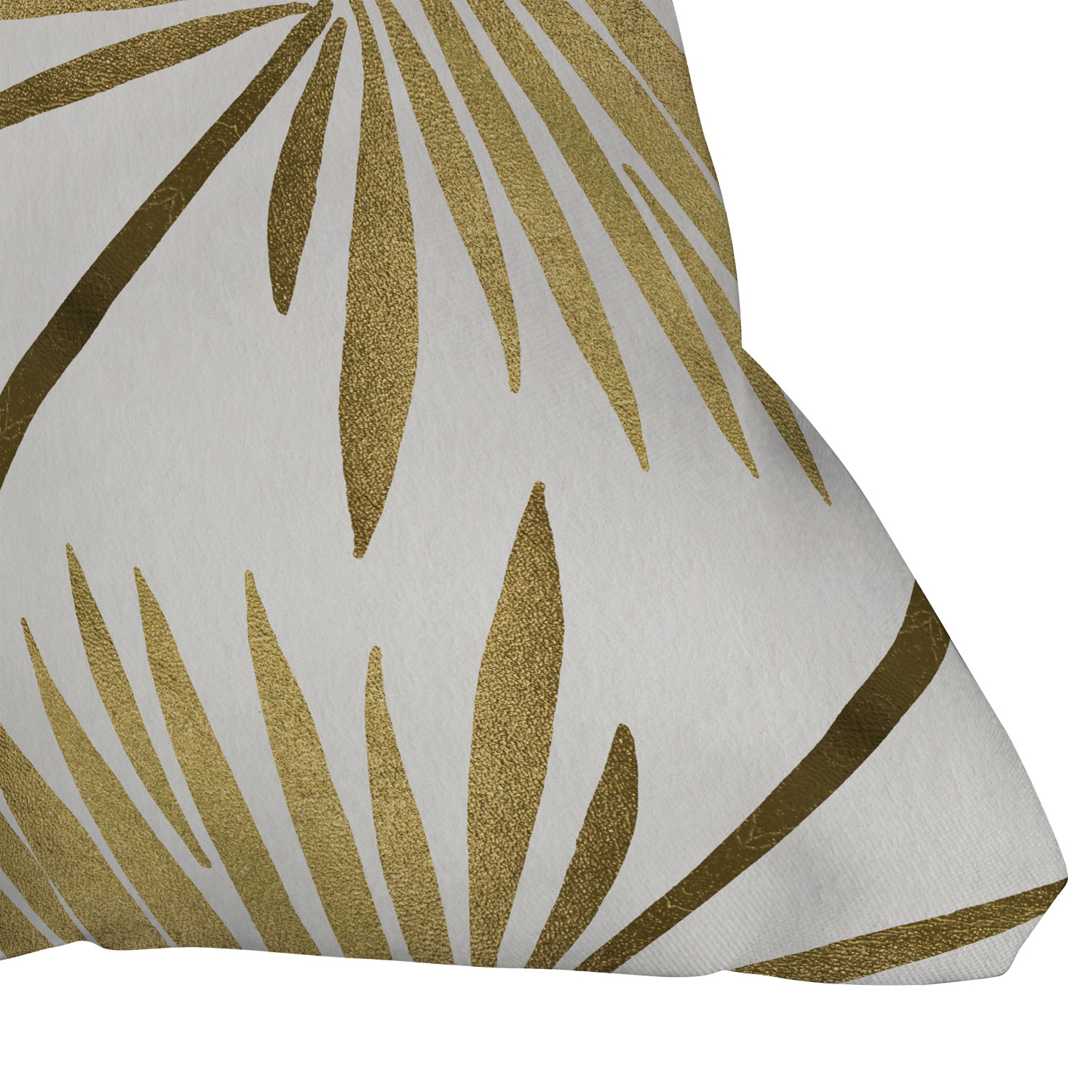 Tropical Fan Palm Gold Pattern by Cat Coquillette - Outdoor Throw Pillow 18" x 18" - Image 1