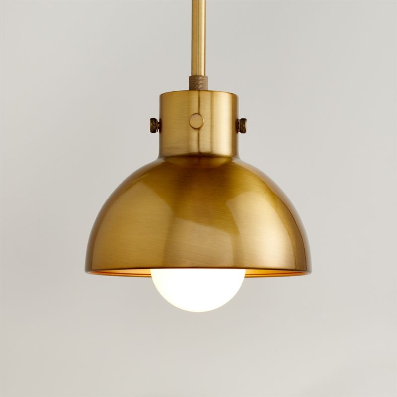 Dakota Brass Pendant Light with Small Brass Dome 7.5" - Image 5