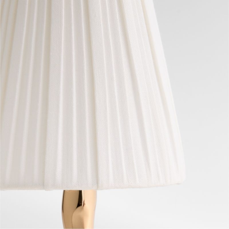 Colette Hammered Brass Mini Table Lamp with Fabric Shade 13", Set of 2 - Image 2