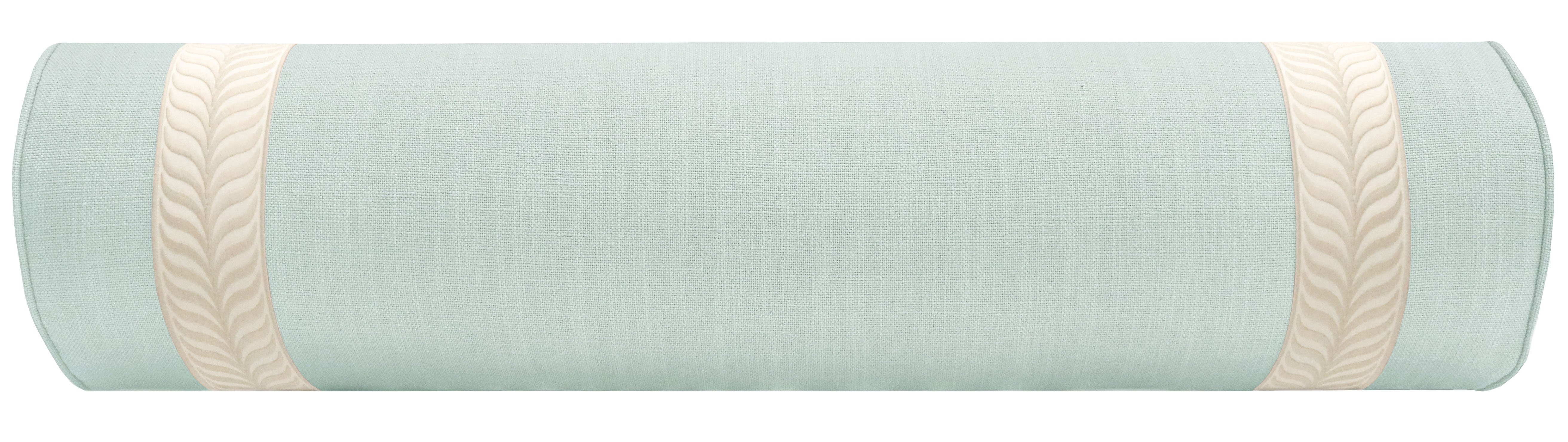 The Bolster :: Signature Linen // Spa Blue +  Trim // Cashmere - KING // 9" X 48" - Image 1