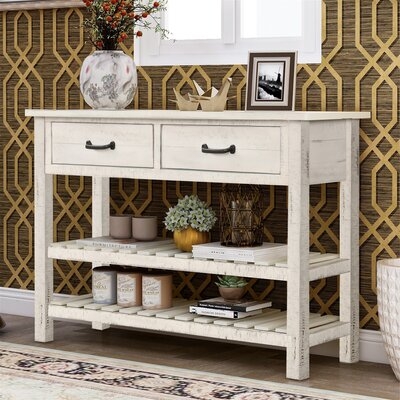 45" Console Table With 2-Tier Storage Shelves & Two Drawers - Image 0