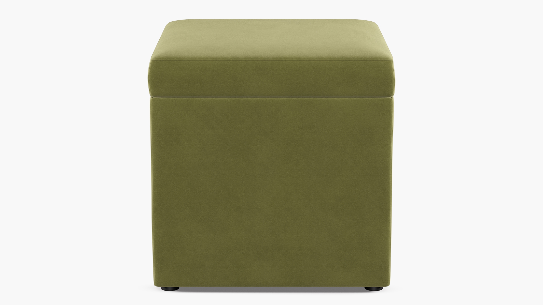 Cube Storage Ottoman | Moss Velvet - Image 0