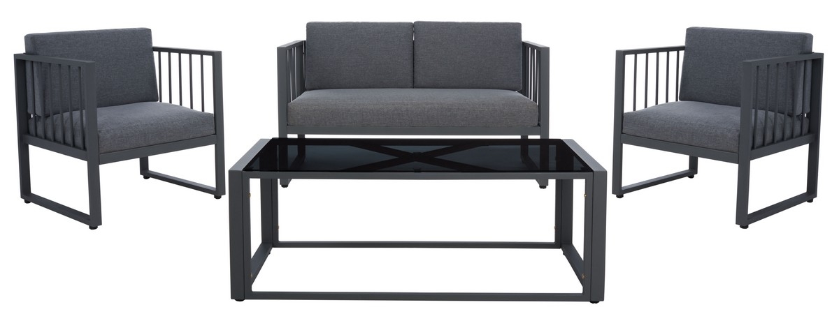 Holyoke 4 Pc Living Set - Grey / Grey - Safavieh - Image 0