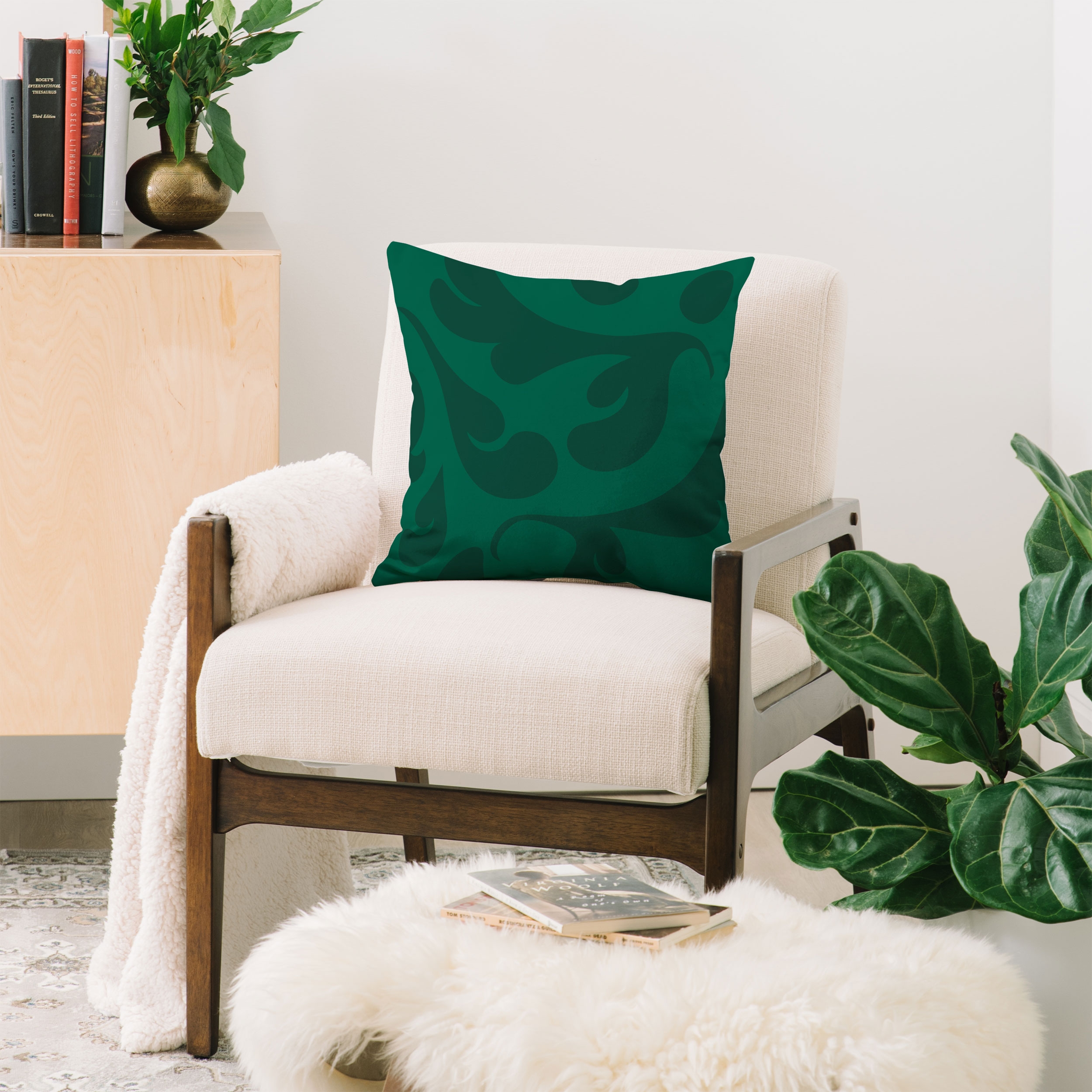 Playful Green by Camilla Foss - Indoor Throw Pillow 20" x 20" - Image 1