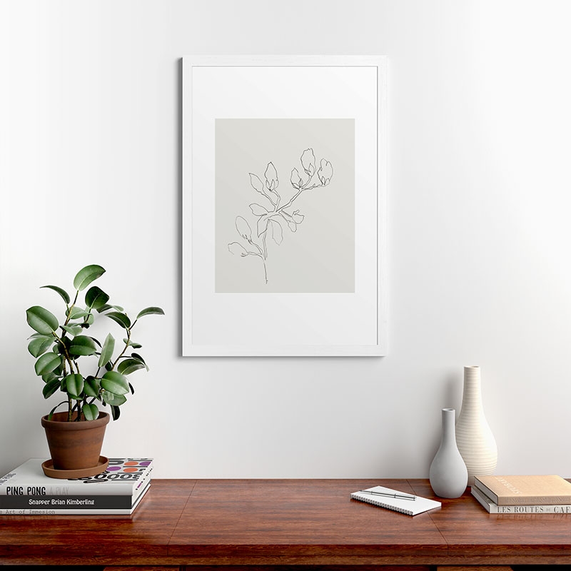 Floral Study No 3 by Megan Galante - Framed Art Print Classic White 24" x 36" - Image 1