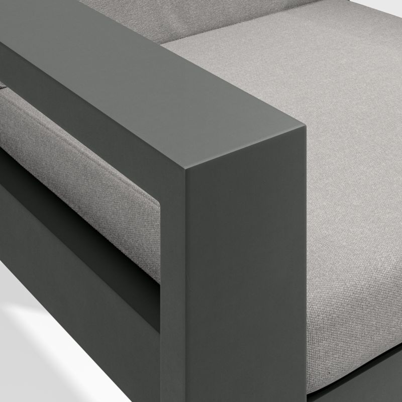 Walker Metal Outdoor Dining Armchair with Cast Silver Sunbrella ® Cushions - Image 5