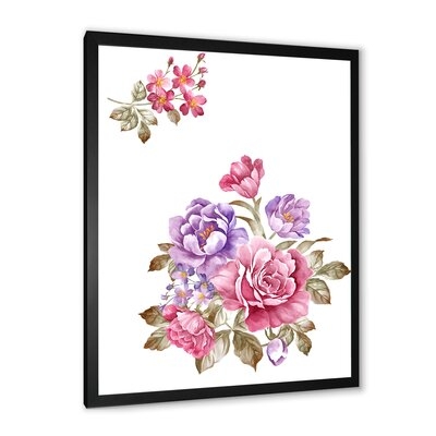 Bouquet Of Pink And Purple Flowers I - Farmhouse Canvas Wall Art Print FDP35395 - Image 0